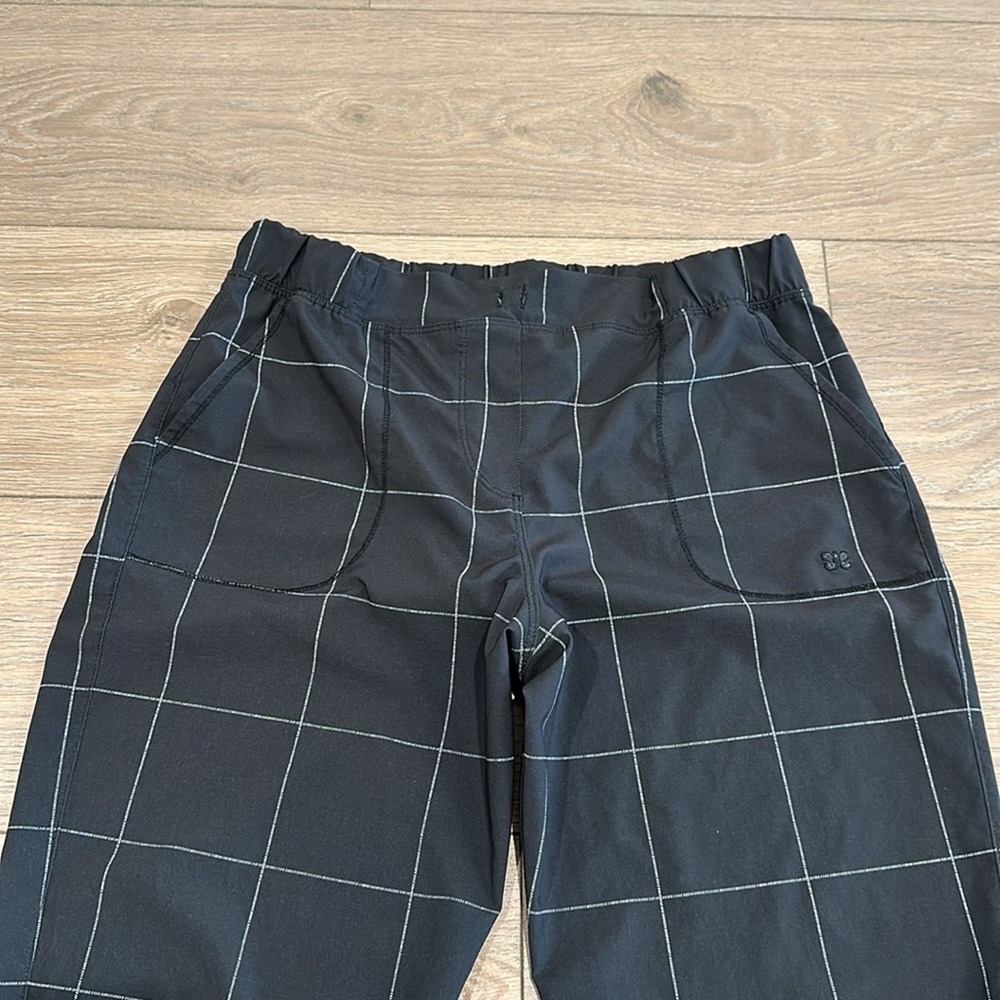 ALBION Black Windowpane Jetsetter Nylon Lightweight Jogger Pant Sz Small Petite - Picture 4 of 14
